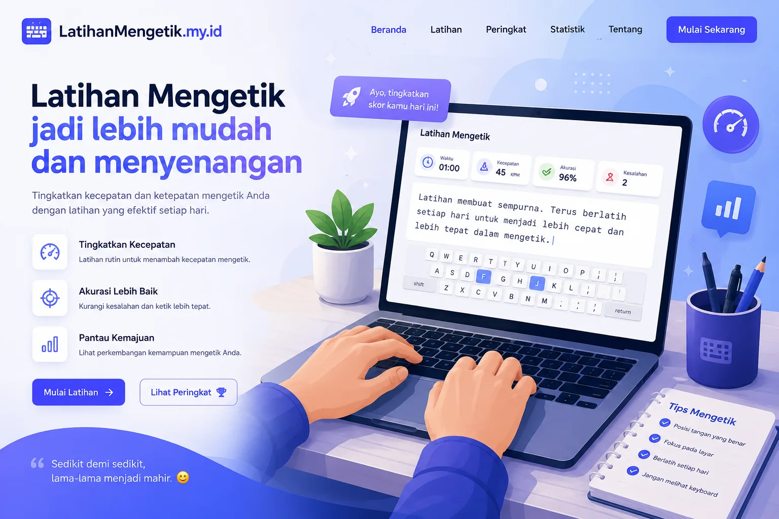 Panduan Menggunakan LatihanMengetik.my.id | Belajar Mengetik 10 Jari